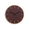 Hemverk - Vægur - Lys Eg/Burgundy - Sorte visere - Ø38 cm