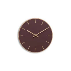 Hemverk - Vægur - Lys Eg/Burgundy- Kobber visere - Ø28 cm