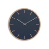 Hemverk - Vægur - Lys Eg/Smokey blue - Sølv visere - Ø38 cm