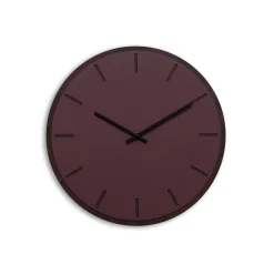 Hemverk - Vægur - Mørk Eg/Burgundy - Sorte visere - Ø38 cm
