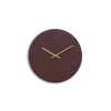 Hemverk - Vægur - Mørk Eg/Burgundy - Guld visere - Ø28 cm