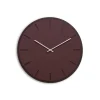 Hemverk - Vægur - Mørk Eg/Burgundy - Sølv visere - Ø38 cm