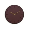 Hemverk - Vægur - Mørk Eg/Burgundy - Guld visere - Ø38 cm