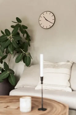 Hemverk - Vægur - Mørk Eg/Powder Dusty Rose - Kobber visere - Ø28 cm