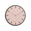 Hemverk - Vægur - Mørk Eg/Powder Dusty Rose - Sølv visere - Ø38 cm