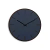 Hemverk - Vægur - Mørk Eg/Smokey Blue - Sorte visere - Ø38 cm