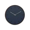 Hemverk - Vægur - Mørk Eg/Smokey Blue - Sølv visere - Ø38 cm