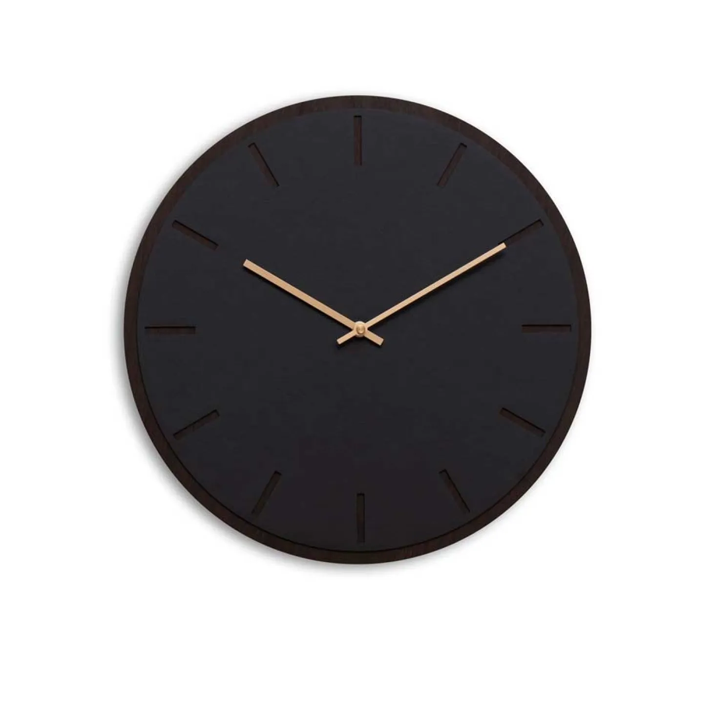 Hemverk - Vægur - Mørk Eg/Sort - Kobber visere - Ø38 cm