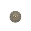 Hemverk - Vægur - Valnød - Ø12 cm - Guld visere