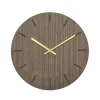 Hemverk - Vægur - Valnød - Ø38 cm - Guld visere