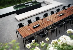 Houe - AVANTI Dining table, 222x98 cm - Bordplade: Thermo ash, Stellet : Sort
