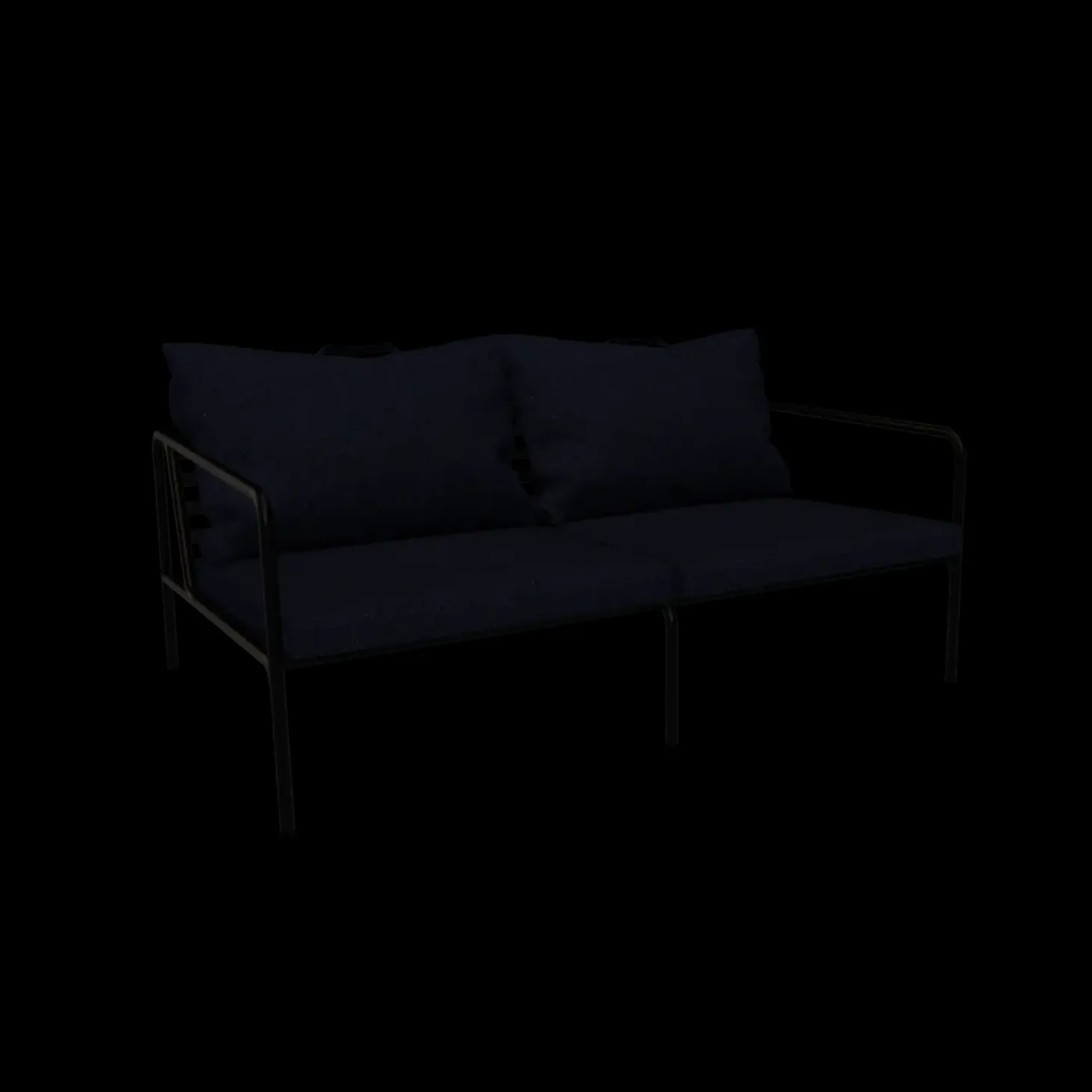 Houe - AVON 2 seater sofa - Pude: Indigo, Stellet: Sort