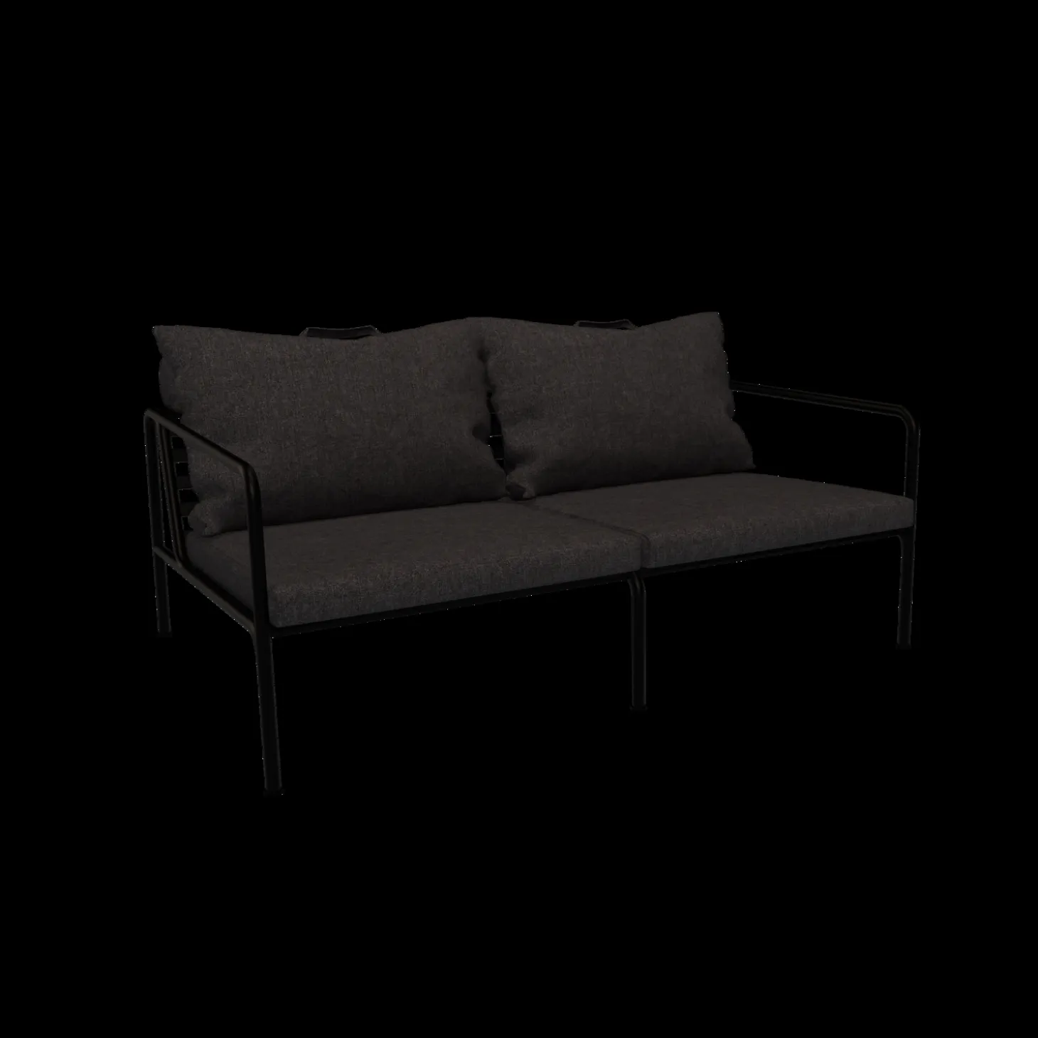 Houe - AVON 2 seater sofa - Pude: Slate, Stellet: Sort