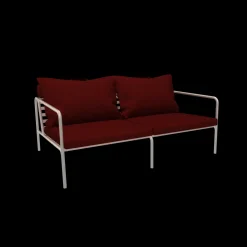 Houe - AVON 2 seater sofa - Pude: Scarlet, Stellet: Muted Hvid