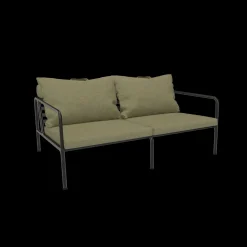 Houe - AVON 2 seater sofa - Pude: Leaf, Stellet: Sort