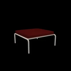 Houe - AVON Ottoman - Pude: Scarlet, Stellet: Muted Hvid