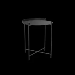Houe - EDGE Tray table Ø46,5 - Black-black