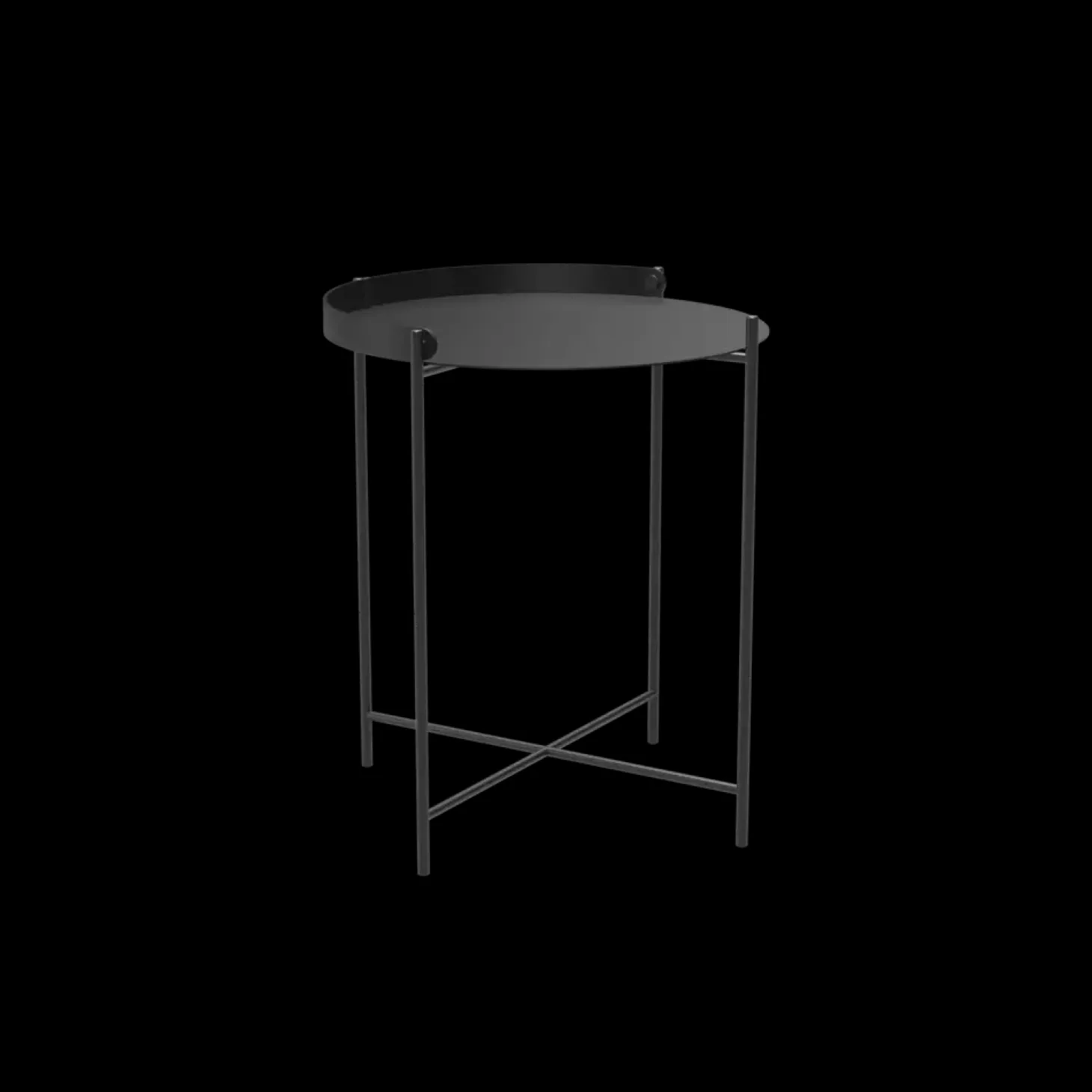 Houe - EDGE Tray table Ø46,5 - Black-black