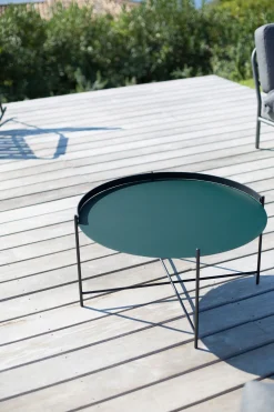Houe - EDGE Tray table Ø76 - Pine green-black