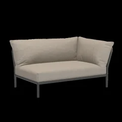 Houe - LEVEL 2 Corner, right - Ash. Fabric - H:68 x W:139 x D:92 cm