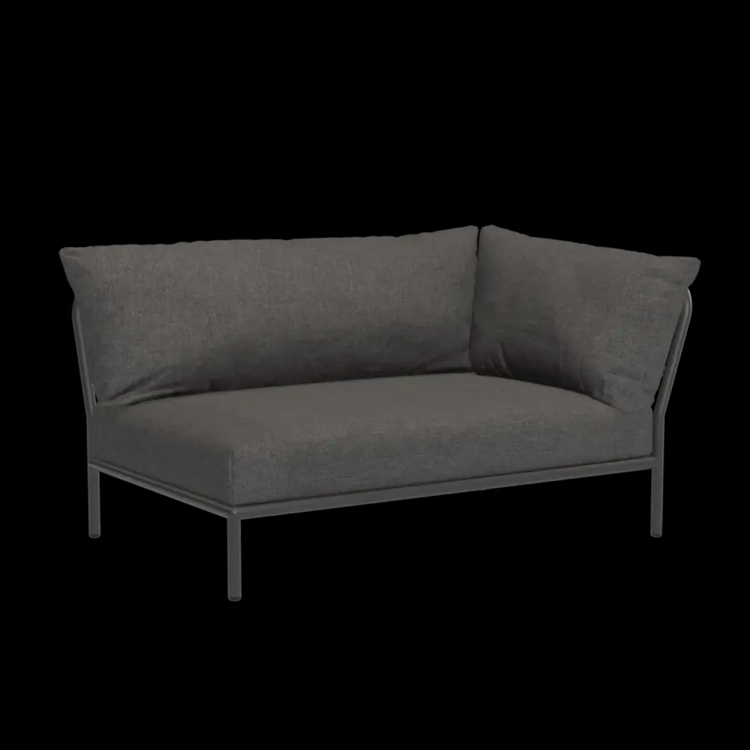 Houe - LEVEL 2 Corner, right - Dark grey. Fabric - H:68 x W:139 x D:92 cm