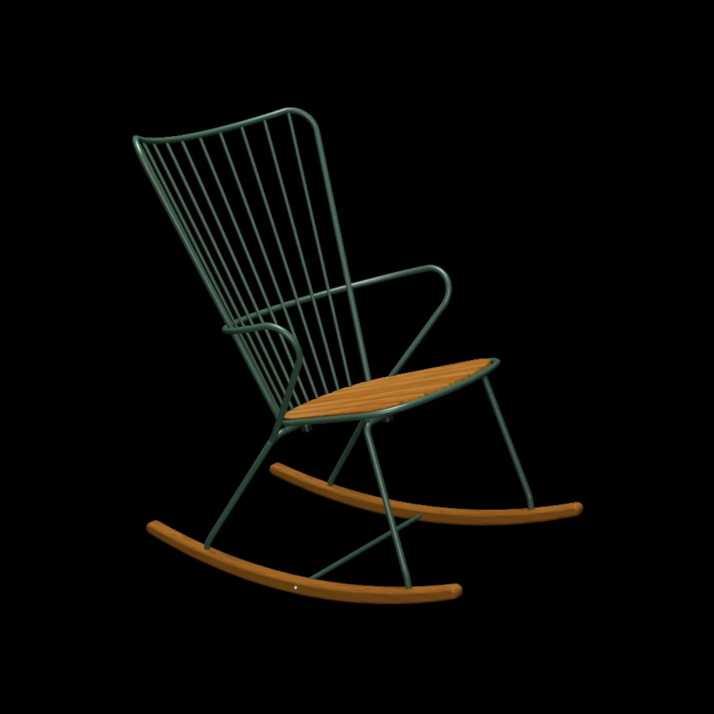 Houe - PAON Rocking chair - Pine green. Seat
