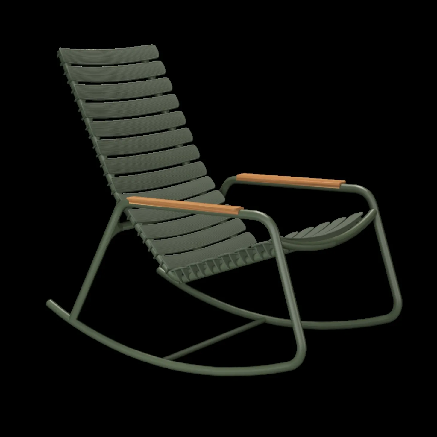 Houe - ReCLIPS Rocking chair - Olive green. Armrest
