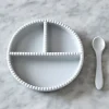 Jack o Juno - Tallerken med Ske - Bubble Dining Set - Grå