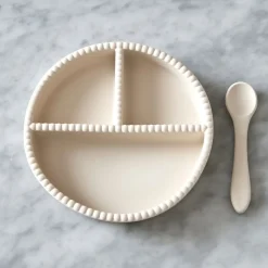 Jack o Juno - Tallerken med Ske - Bubble Dining Set - Cream