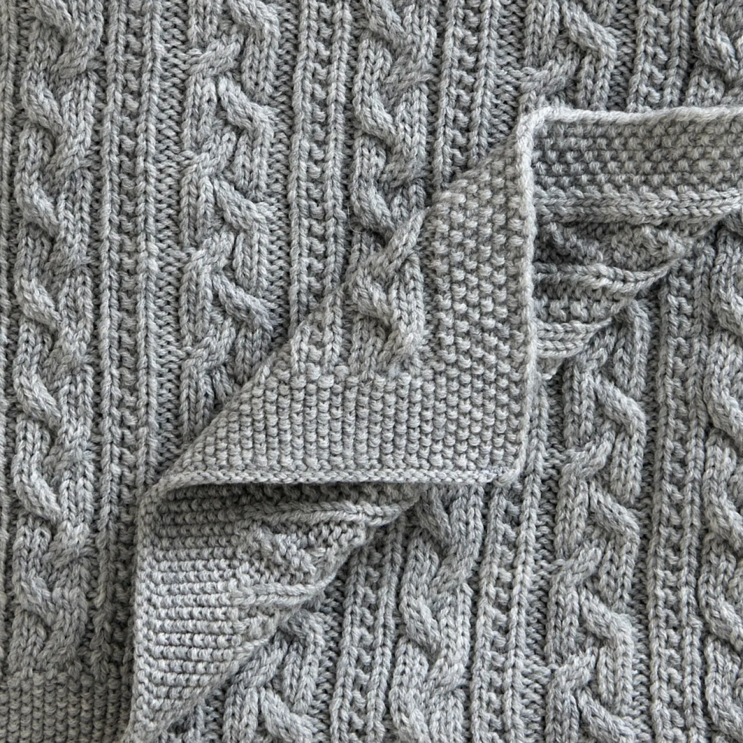 Jack o Juno - Tæppe - Knitted Merino Wool Blanket - Lys Grå