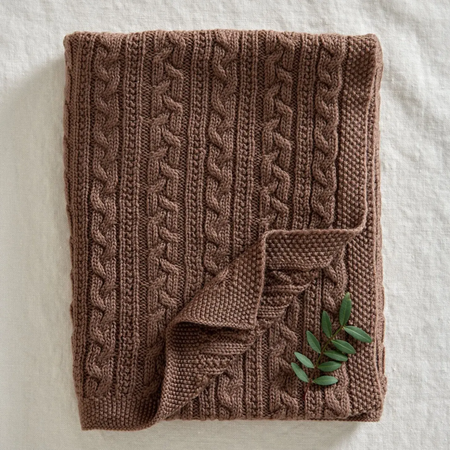 Jack o Juno - Tæppe - Knitted Merino Wool Blanket - Brun