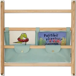 KAOS - Tekstilhylde til ribbevæg - mint - Endeløs canvas shelf dusty aqua