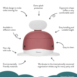 Kindsgut - Potty Training Toilet - Hval - Dusty Pink
