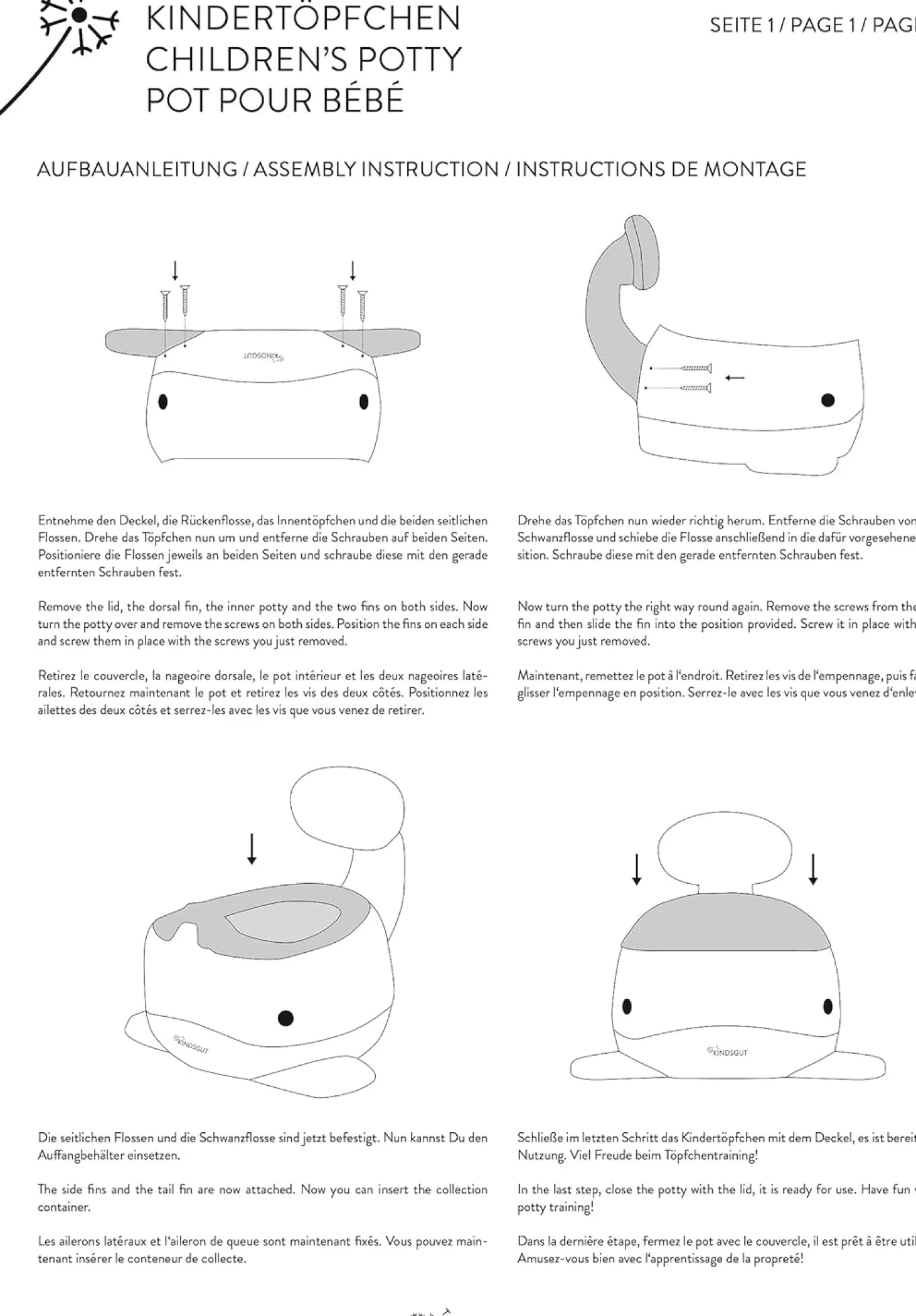 Kindsgut - Potty Training Toilet - Hval - Pistachio