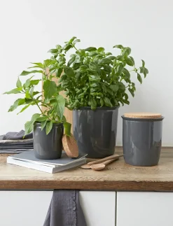 Knabstrup Keramik - syltekrukke 0.5 l. anthracite