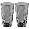 Koziol - Club No. 6 Superglas - Plastik Glas - Transparent Grå - Sæt af 2 stk.
