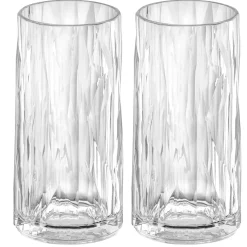 Koziol - Plastik Glas - Superglas Club No. 8 - Transparent - Sæt af 2 stk.