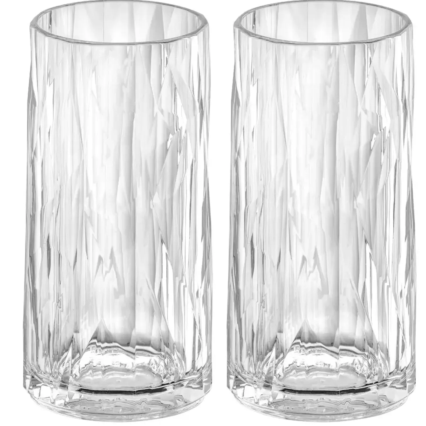 Koziol - Plastik Glas - Superglas Club No. 8 - Transparent - Sæt af 2 stk.
