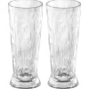 Koziol - Plastik Glas - Superglas Club No. 10 - Transparent - Sæt af 2 stk.