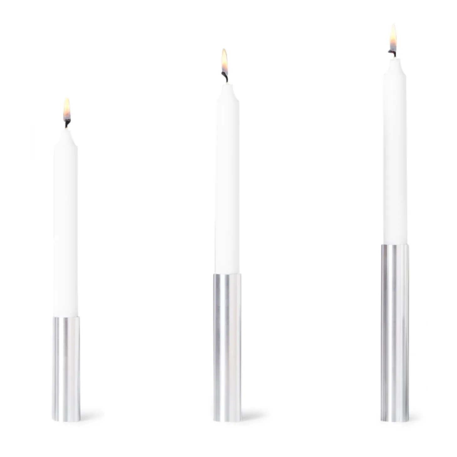 Kunstindustrien - Box 3 Slim Light lysetage Rustfrit stål - Højde 10 cm, 14 cm ,17 cm