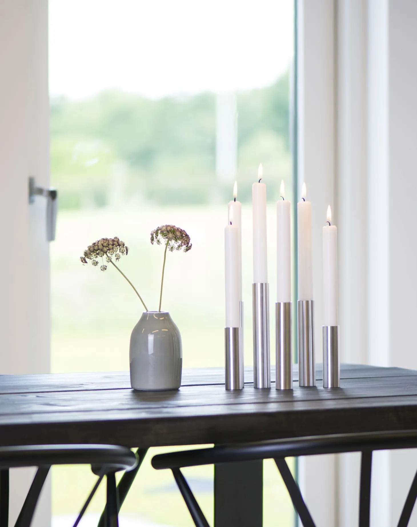 Kunstindustrien - Box 3 Slim Light lysetage Rustfrit stål - Højde 10 cm, 14 cm ,17 cm