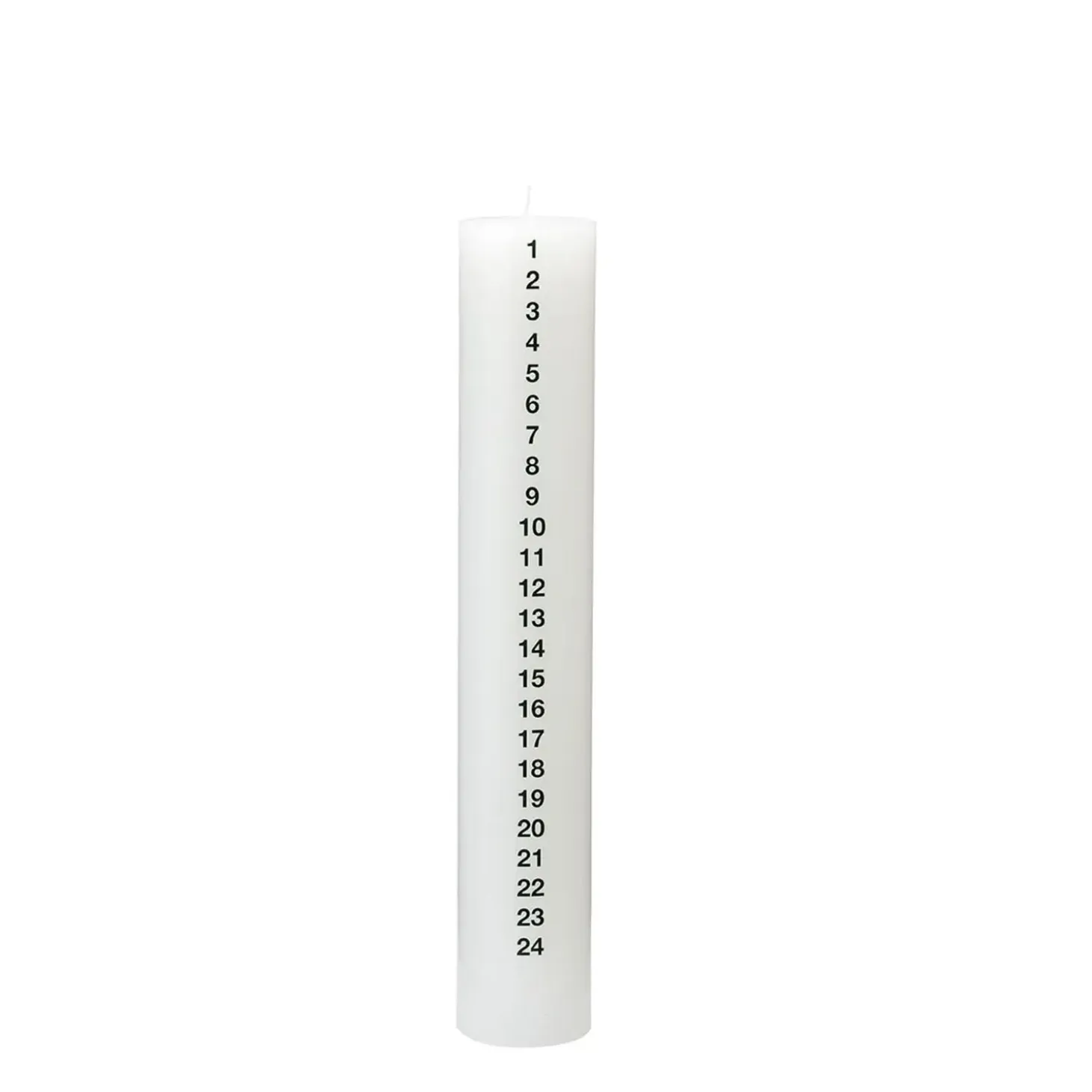 Kunstindustrien - Kalenderlys - Hvid med sorte tal - 5 x 30 cm.