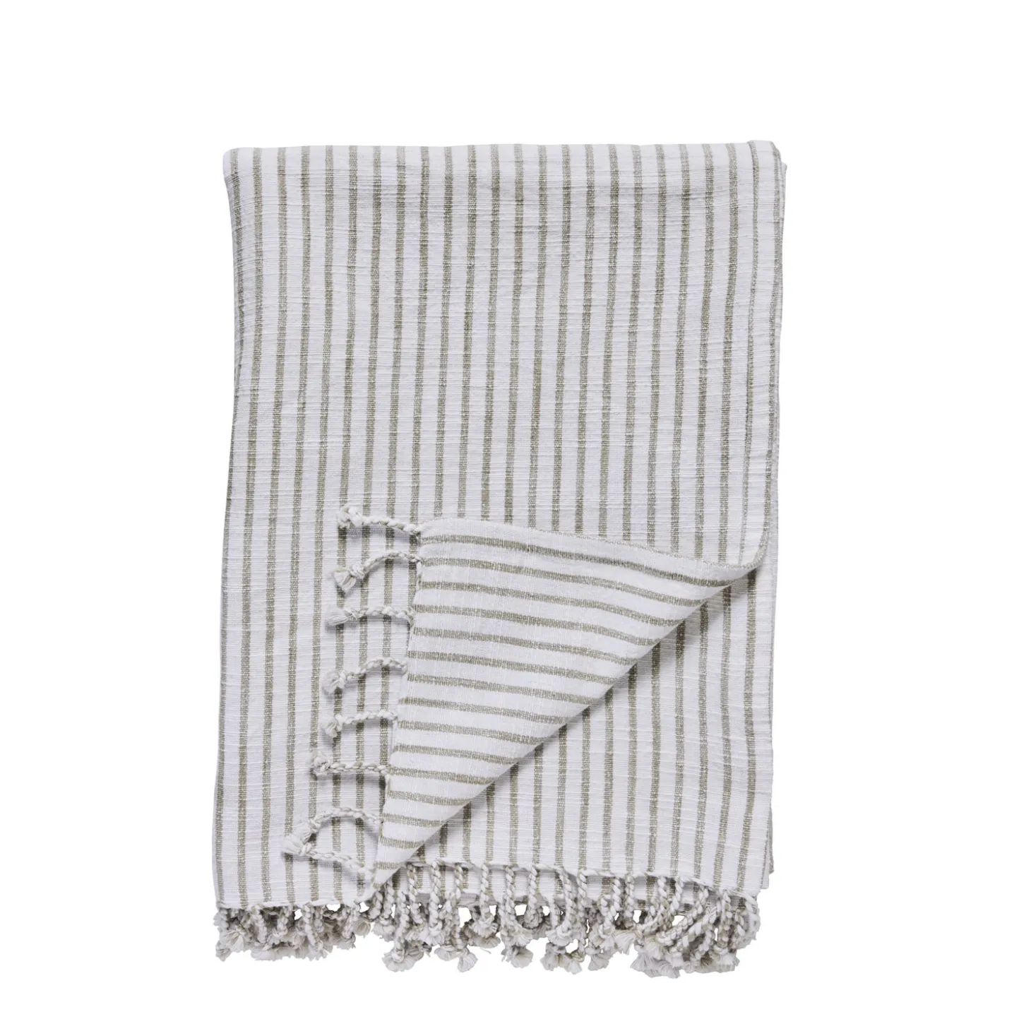 Lene Bjerre - Olivia plaid 170x130 cm. beige stribet
