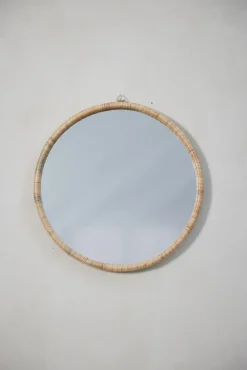 Lene Bjerre - Riselle rundt spejl Ø60 cm. natur