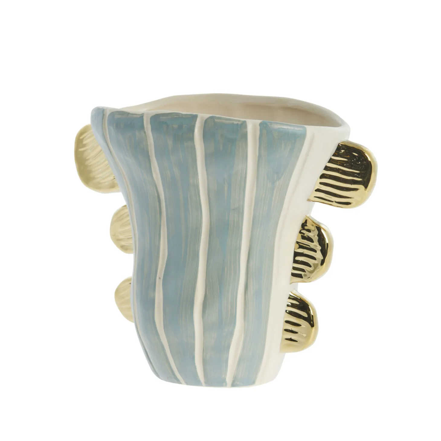Lene Bjerre - Valentina vase i keramik 24x13 cm. mint/guld