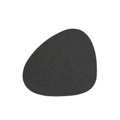 LindDNA - Dækkeserviet - Glass mat curve - Hippo Black Antracite. Sort 11x13 cm