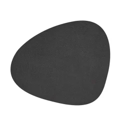 LindDNA - Dækkeserviet - Table mat curve - Hippo Black Antracite - 37x44 cm