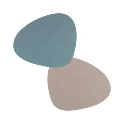 LindDNA - Dækkeserviet curve 37 x 44 cm - vendbar - Nupo - Light Blue/Light Grey