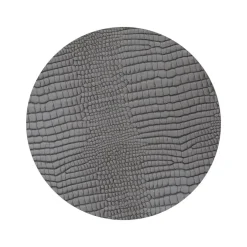 LindDNA - Rund dækkeserviet - silver/croco - 40 cm