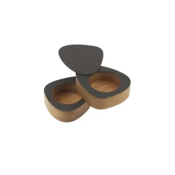 LindDNA saltkar - Curve salt & pepper oak wood/nupo black (sæt med 2 stk)